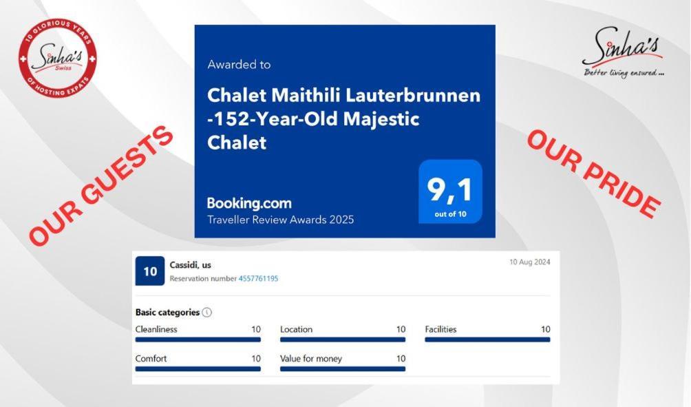 Chalet Maithili Lauterbrunnen -152-Year-Old Majestic Chalet Extérieur photo